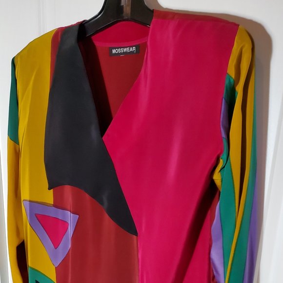 Mosswear Hand Painted Silk Dress – Size M - Picture 1 of 7